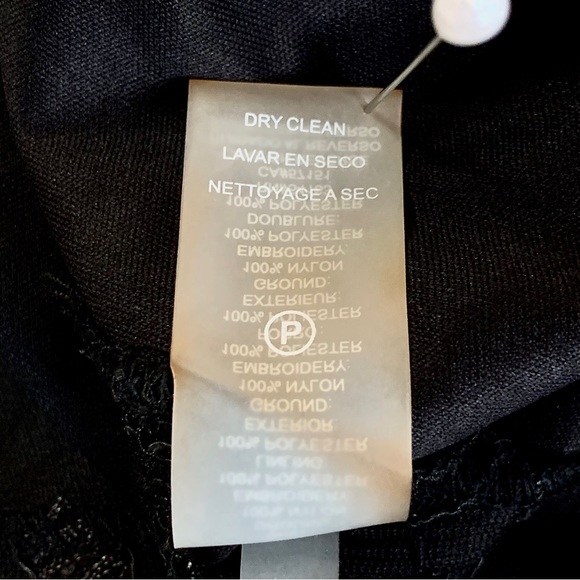 KARL LAGERFELD PARIS BLACK EMBROIDERED COCKTAIL DRESS - Picture 12 of 16